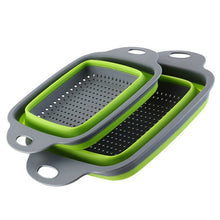 Load image into Gallery viewer, 2pcs/set Foldable Silicone Colander Collapsible Washing Basket Draining Strainer Basket With Handle Kichen AccessoriesTools