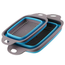 Load image into Gallery viewer, 2pcs/set Foldable Silicone Colander Collapsible Washing Basket Draining Strainer Basket With Handle Kichen AccessoriesTools
