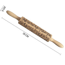 Load image into Gallery viewer, Christmas moose Rolling pin Xmas Wooden Embossing DIY baking tool Creative printing  pastry Cookies Roller Rolling pins