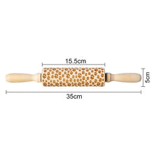 Load image into Gallery viewer, Christmas moose Rolling pin Xmas Wooden Embossing DIY baking tool Creative printing  pastry Cookies Roller Rolling pins