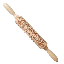 Load image into Gallery viewer, Christmas Rolling Pin Embossing Baking Cookies Fondant Cake Dough Engraved Roller Reindeer Snowflake Kitchen Gadgets