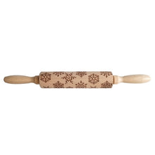 Load image into Gallery viewer, Christmas Rolling Pin Embossing Baking Cookies Fondant Cake Dough Engraved Roller Reindeer Snowflake Kitchen Gadgets