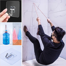 Load image into Gallery viewer, 10PCS Strong Transparent Suction Cup Sucker Wall Hooks Hanger For Kitchen Bathroom 6*6cm 2019 Hot Sale Wall Hooks Fast Ship 45#