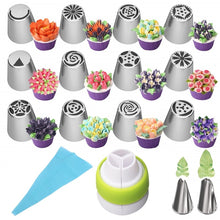 Load image into Gallery viewer, Russian Tulip Icing Piping Tips Nozzles Stainless Steel Flower Cream Pastry Leaf Tips Nozzles Bag Cupcake Cake Decorating Tools