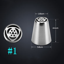 Load image into Gallery viewer, Russian Tulip Icing Piping Tips Nozzles Stainless Steel Flower Cream Pastry Leaf Tips Nozzles Bag Cupcake Cake Decorating Tools