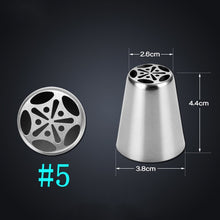 Load image into Gallery viewer, Russian Tulip Icing Piping Tips Nozzles Stainless Steel Flower Cream Pastry Leaf Tips Nozzles Bag Cupcake Cake Decorating Tools