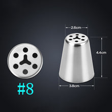 Load image into Gallery viewer, Russian Tulip Icing Piping Tips Nozzles Stainless Steel Flower Cream Pastry Leaf Tips Nozzles Bag Cupcake Cake Decorating Tools