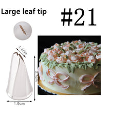 Load image into Gallery viewer, Russian Tulip Icing Piping Tips Nozzles Stainless Steel Flower Cream Pastry Leaf Tips Nozzles Bag Cupcake Cake Decorating Tools